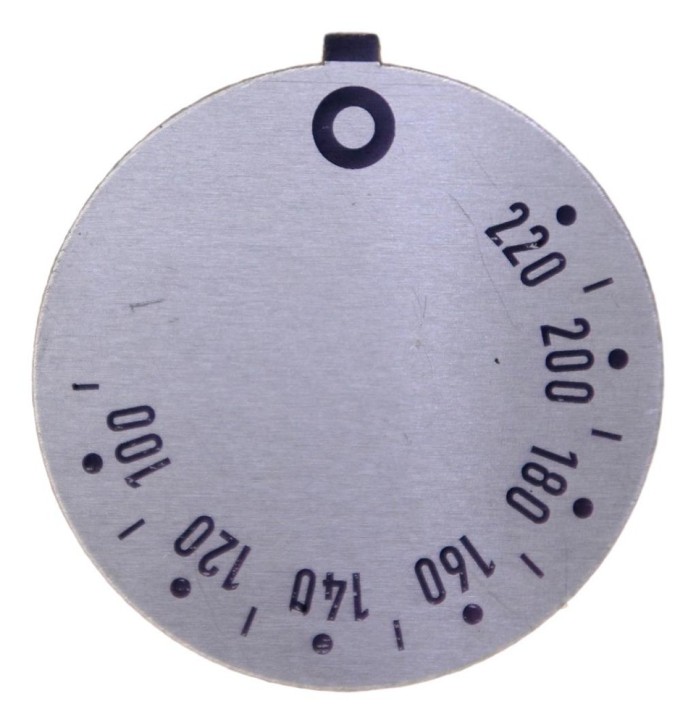 Knebelsymbol Thermostat 100-200°C Ø 45 mm silber