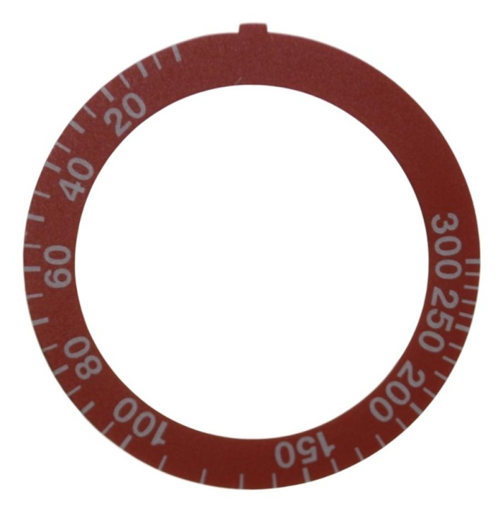 Symbol für Knebel 0-300°C Ø 59 mm rot/weiß