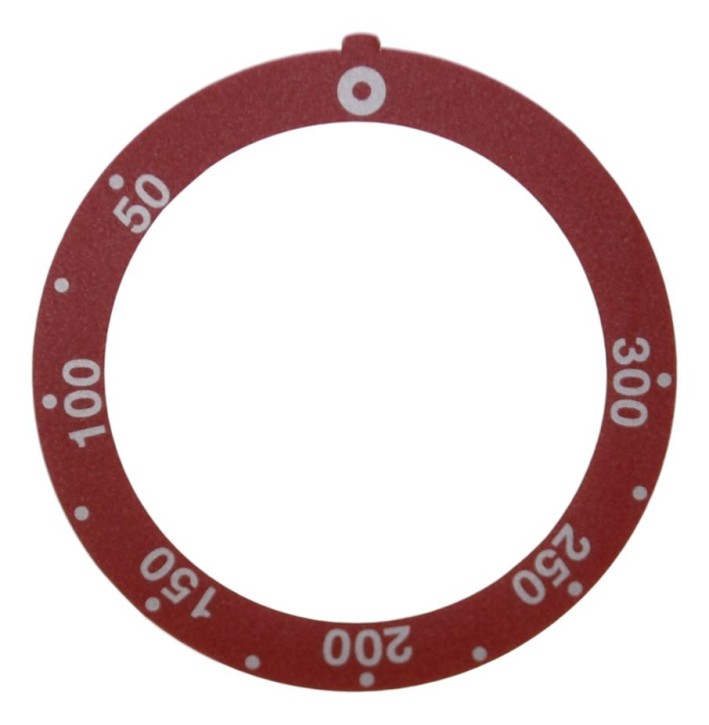 Symbol für Knebel 50-300°C Ø 59 mm rot/weiß