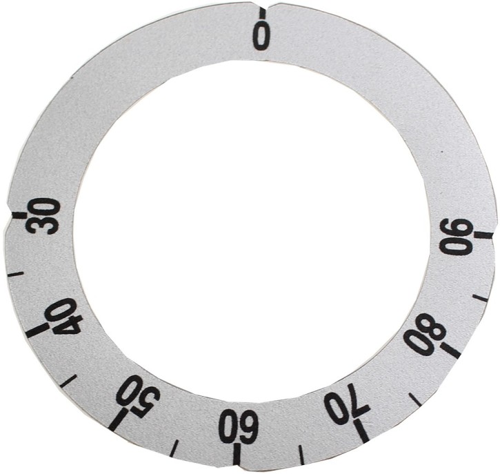 Symbol für Knebel 30-90°C Ø 63 mm silber/schwarz