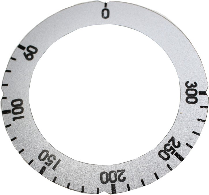 Symbol für Knebel 60-300°C Ø 63 mm silber/schwarz