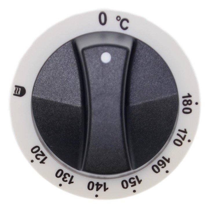 Knebel Thermostat 100-180°C Ø 77 mm weiß/schwarz