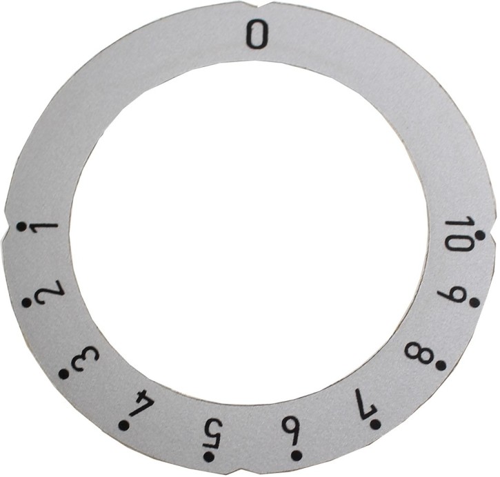 Symbol für Knebel 1-10 Ø 63 mm silber/schwarz