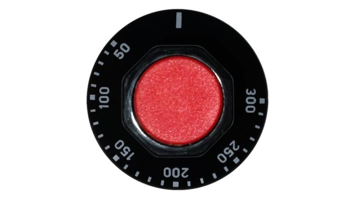 Knob black 50-300°C with reset button red and zero mark